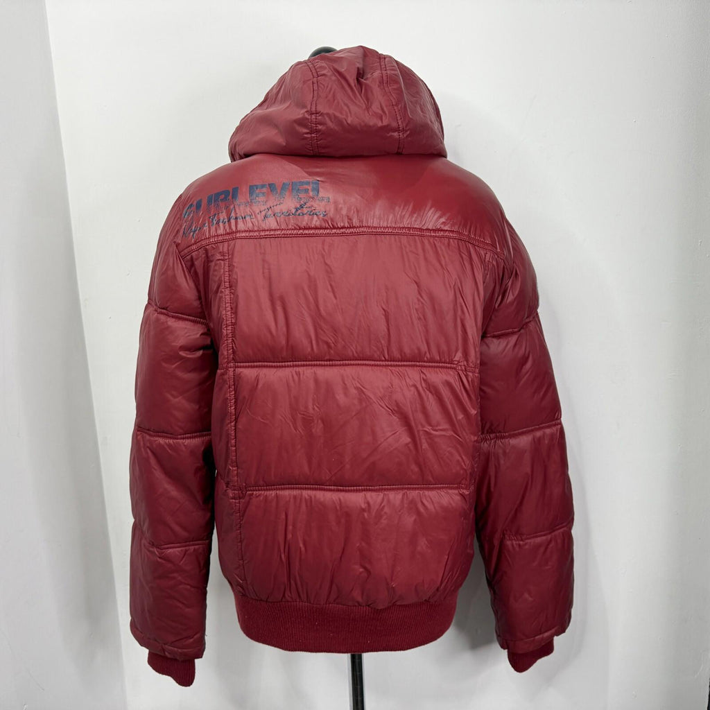 Sublevel Original Collection Men's Gear Chunky Puffer Jacket Terracotta Red L