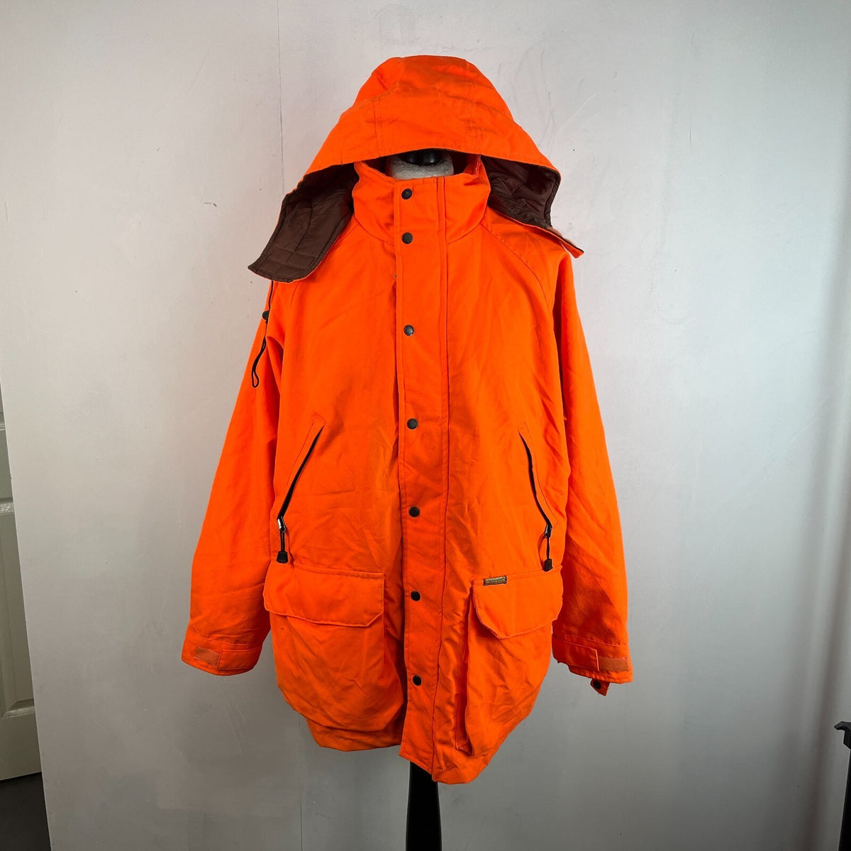 Remington Men's Jacket Coat Fluorescent Orange Waterproof Nylon Shooting Parka L