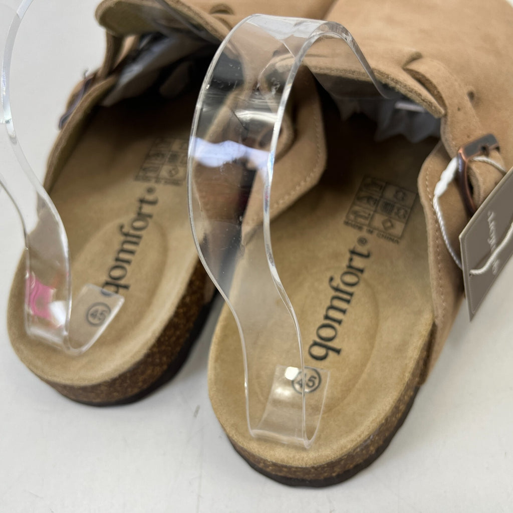 Qomfort Suede Leather Slide Sandals Sand Beige Men's size 11 EU 45 - New