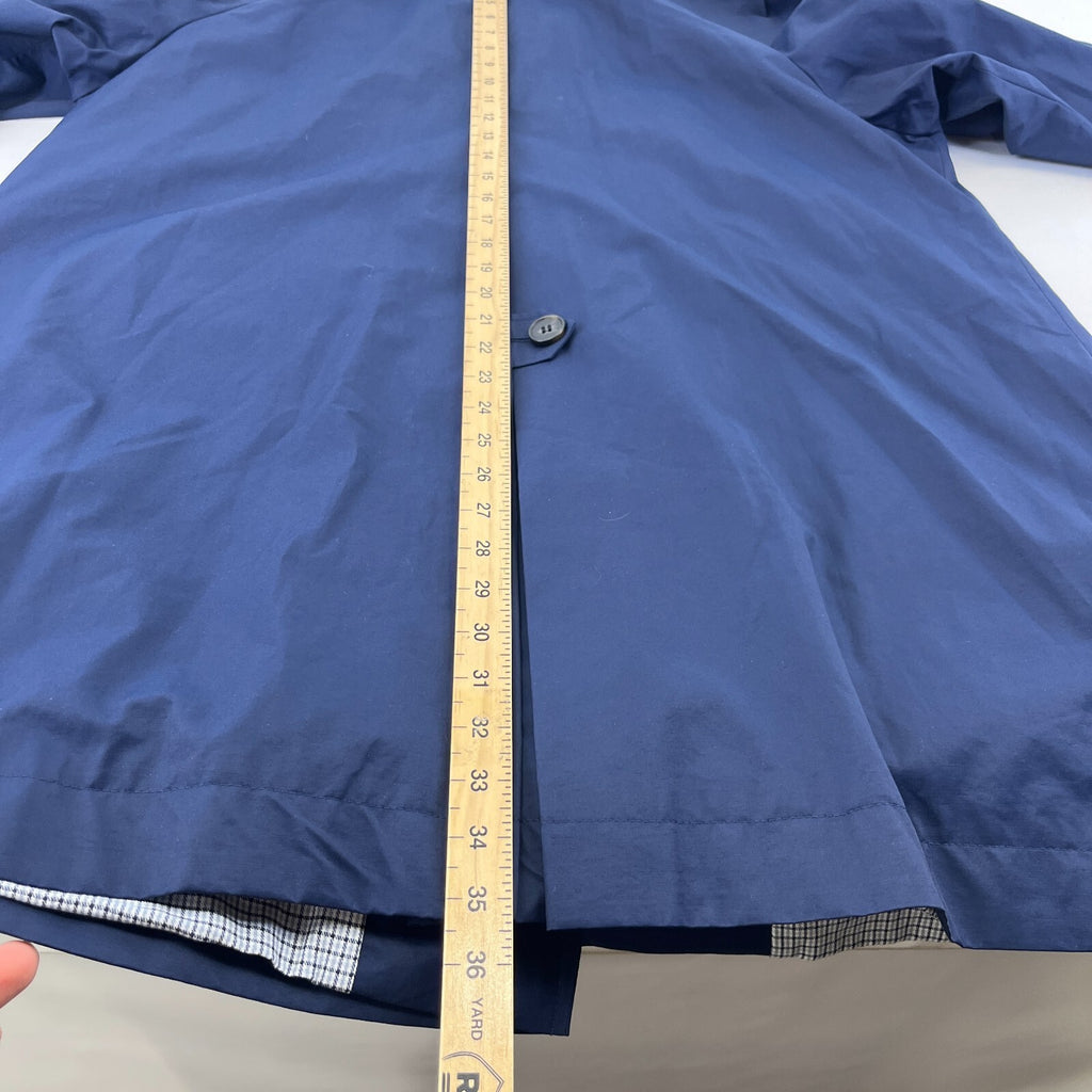 M&S Mid Length Trench Coat Navy Blue Women's UK 22 Button Front Smart Casual