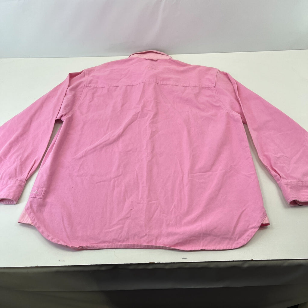 Rydale Men’s Heavy Cotton Pullover Shirt Long Sleeve in Pink size XL