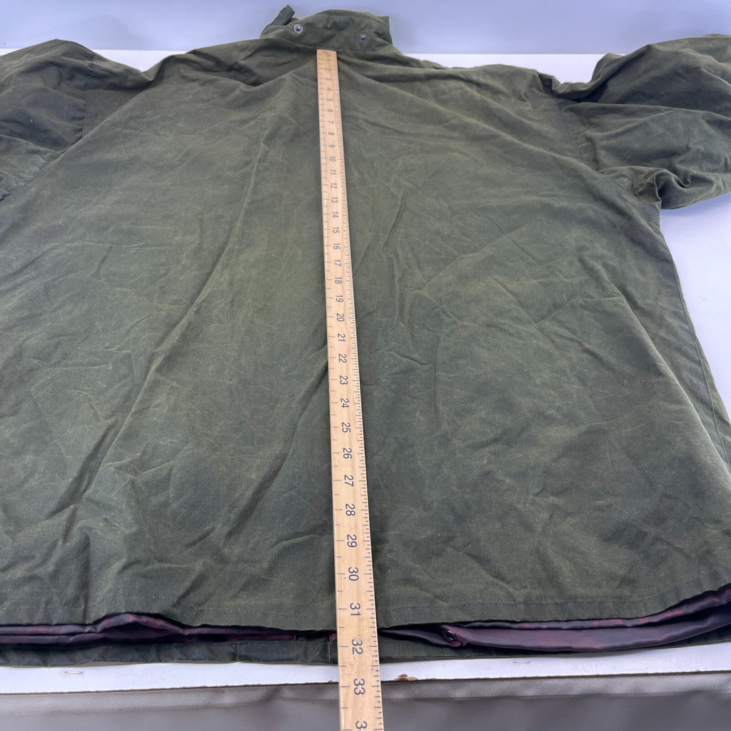 Mc Orvis Wax Jacket Mens size XL Green Waxed Coat Made in the UK