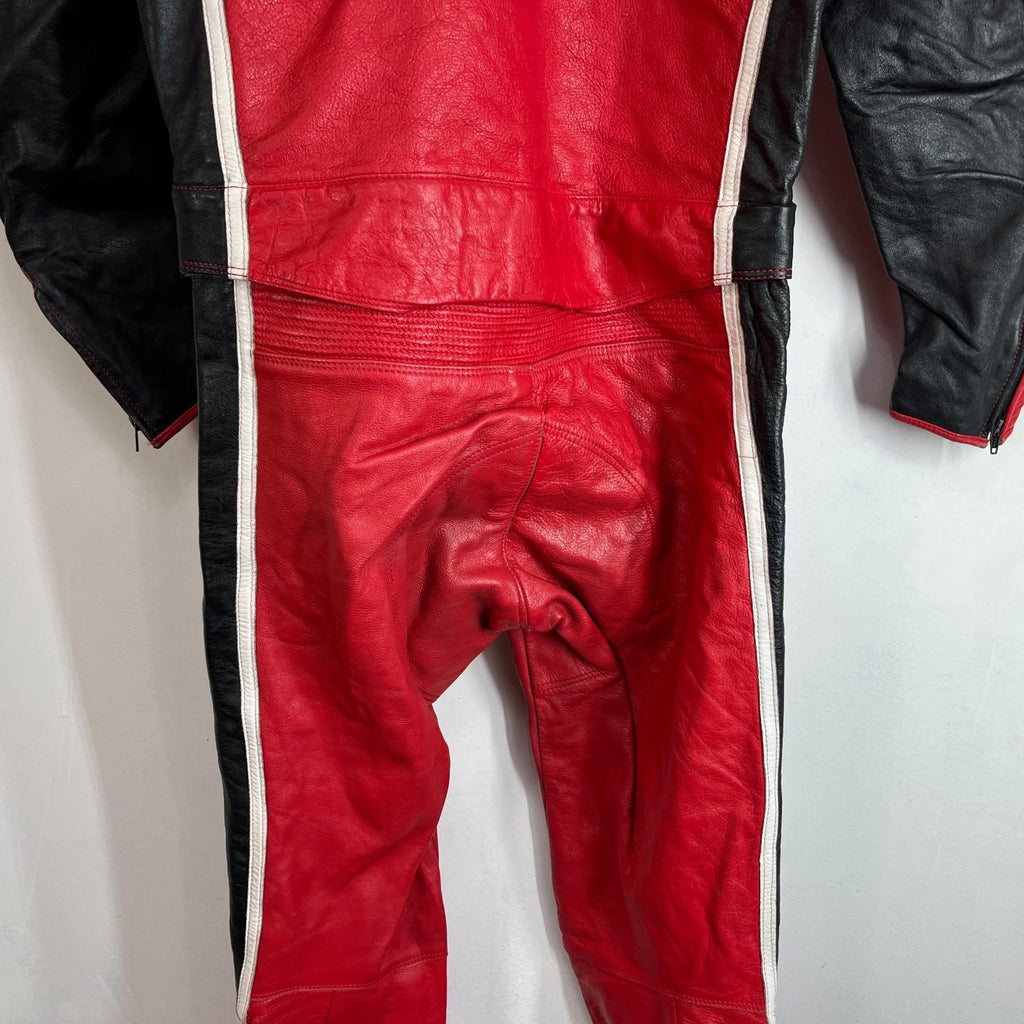 Rare Vtg Biudici 2 Piece Mens Leather Motorcycle Suit EU size Jacket 52 Trs 50