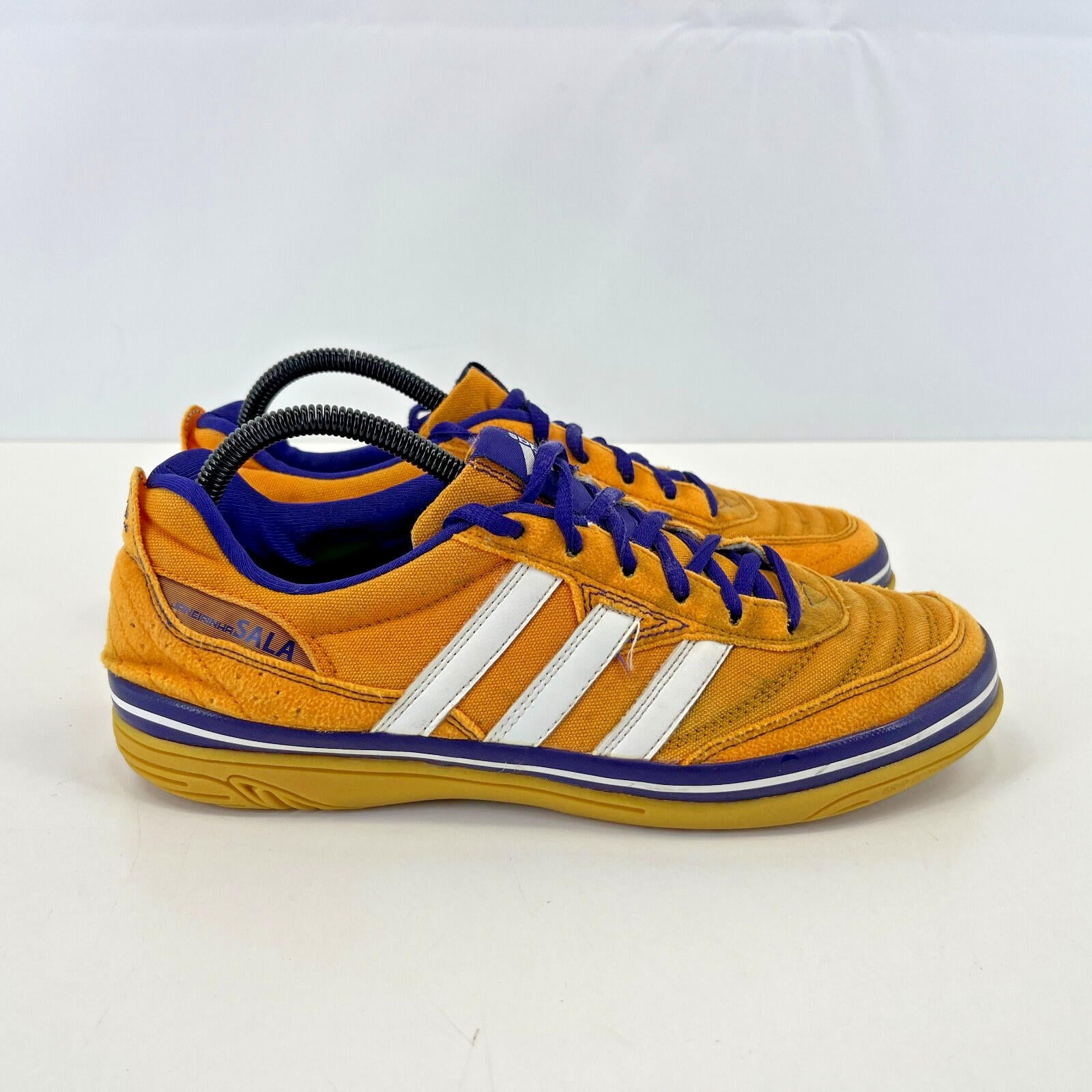 Rare Adidas Janeirinha Sala Indoor Football Trainers Shoes Yellow & Blue UK 7.5