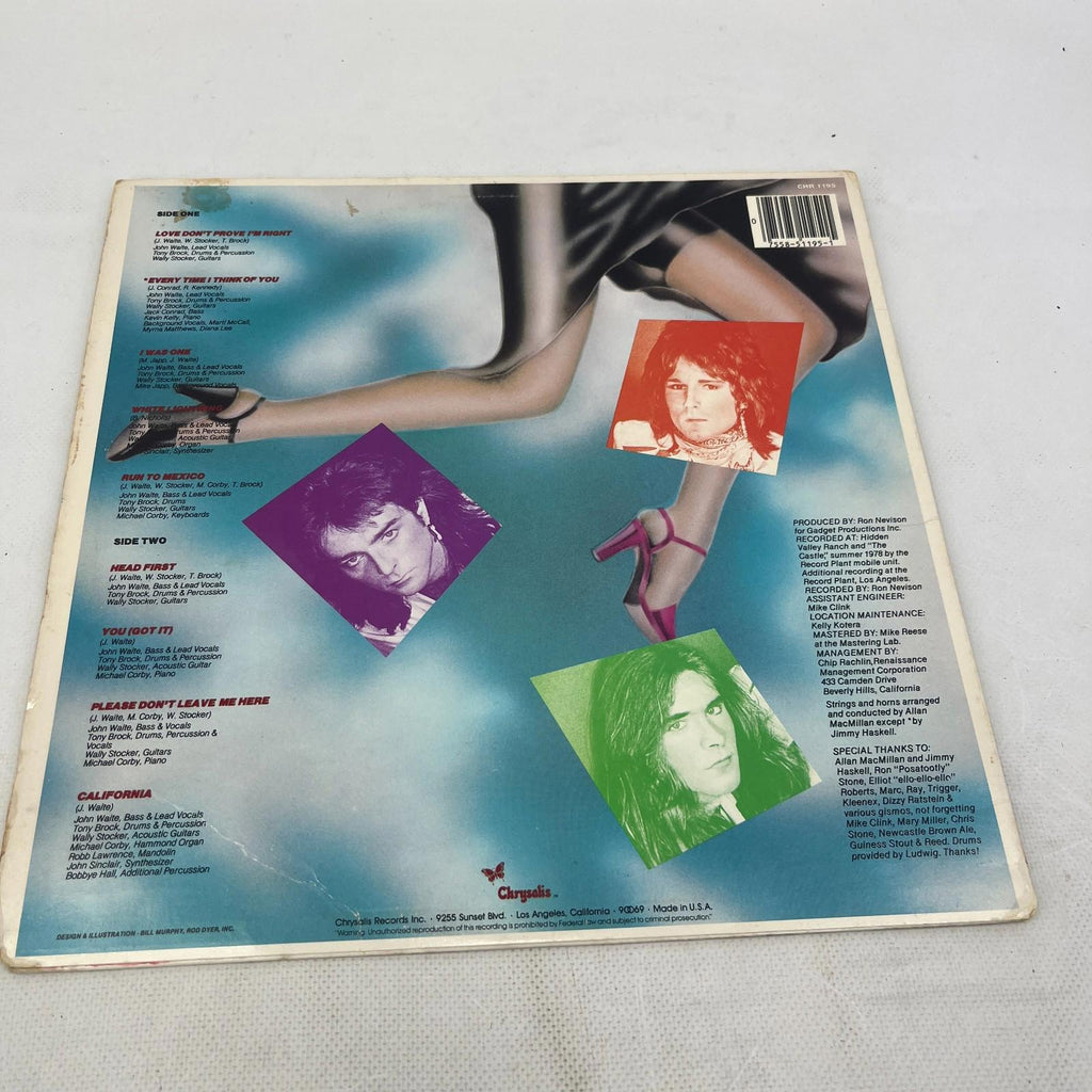 The Babys Head First 12" Vinyl LP Record CHR 1195 VG+/VG