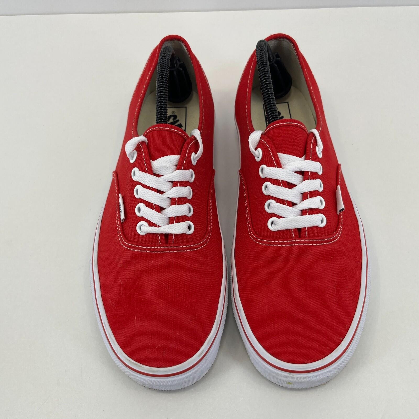 Vans Authentic Lo Skate Trainers Shoes Red Men's size UK 9.5 / EU 44 - Near Mint
