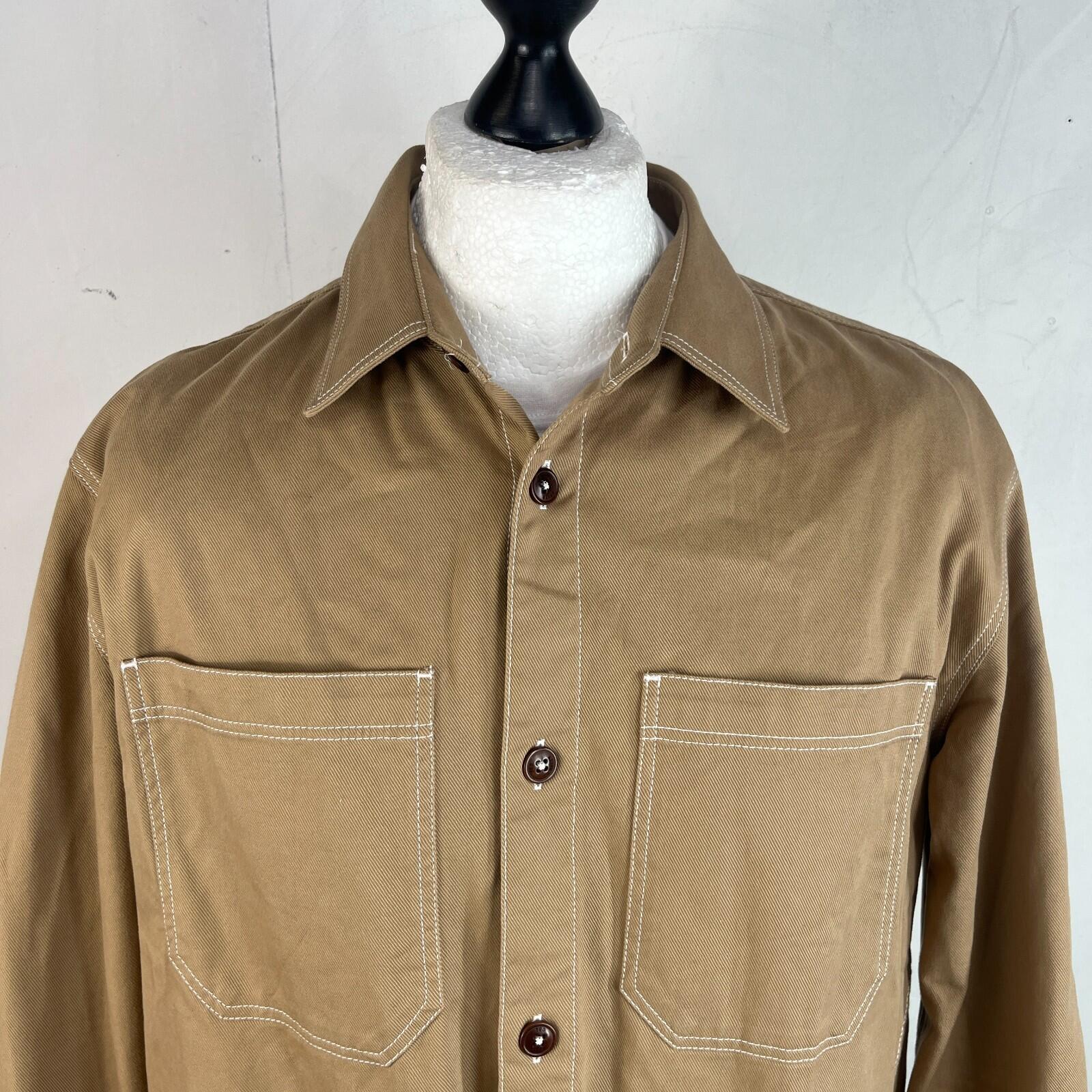 Ted Baker Chino Chore Jacket Shacket Men's Ted size 5 (XL) Beige Button Up