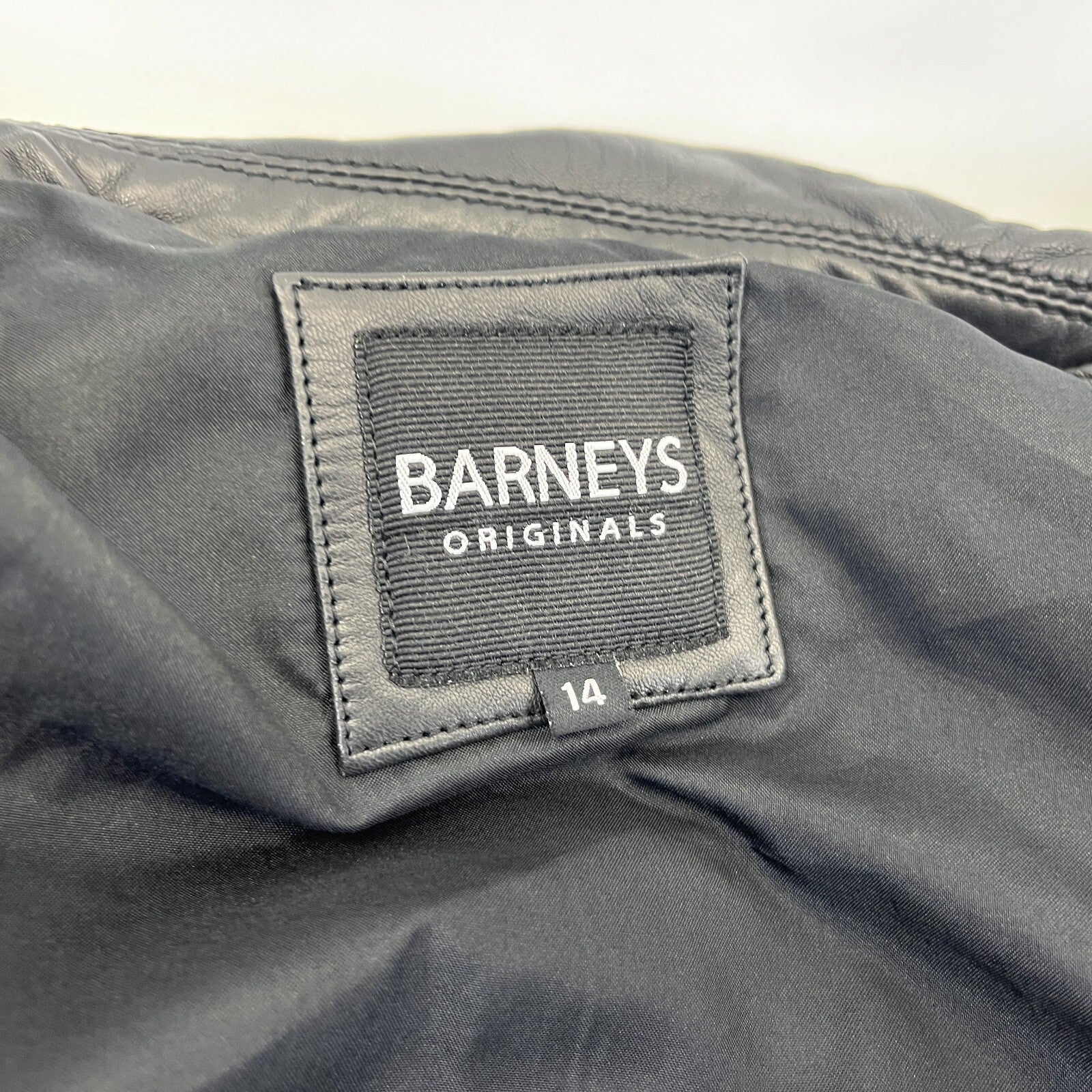 Vintage Barneys Women’s Lamb's Leather Jacket Black size 14 Biker