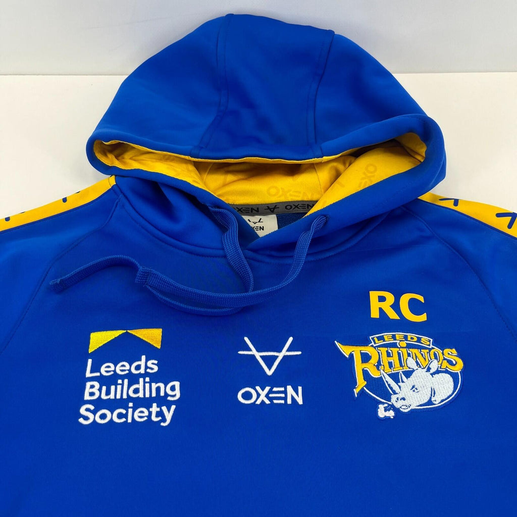ISC Bradford Bulls Hoodie Rugby Mens size Medium Pull Over Blue & Yellow
