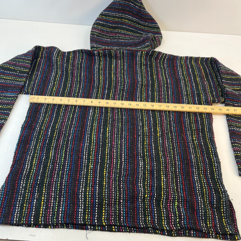 Unisex Genuine Mexican Baja Hoodie Pullover Hippie Festival Multicolour UK L