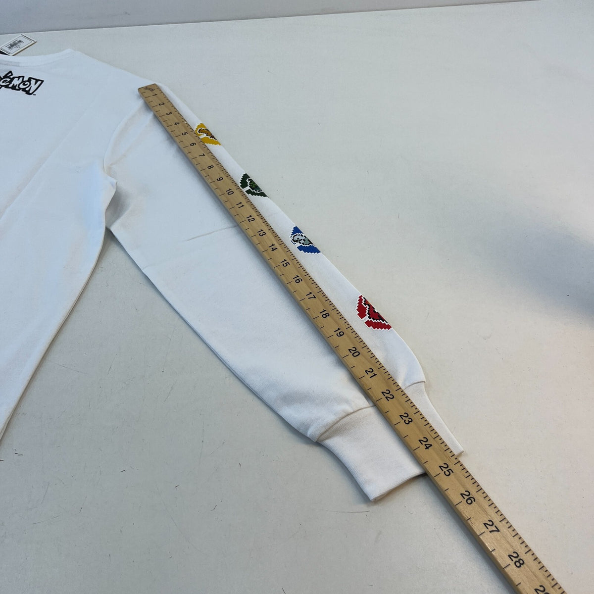 Criminal Damage Premium White Pokémon Digital Character T-Shirt Long Sleeve UK S