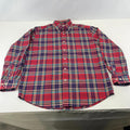 Barbour Men's Red Check Flannel Shirt Button Up Long Sleeve - UK size XL