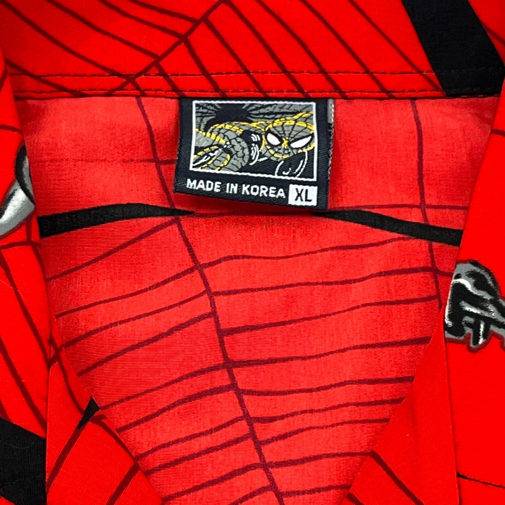 Vintage Spider-Man Shirt Mens size XL Red All Over Print Marvel Movies Y2K