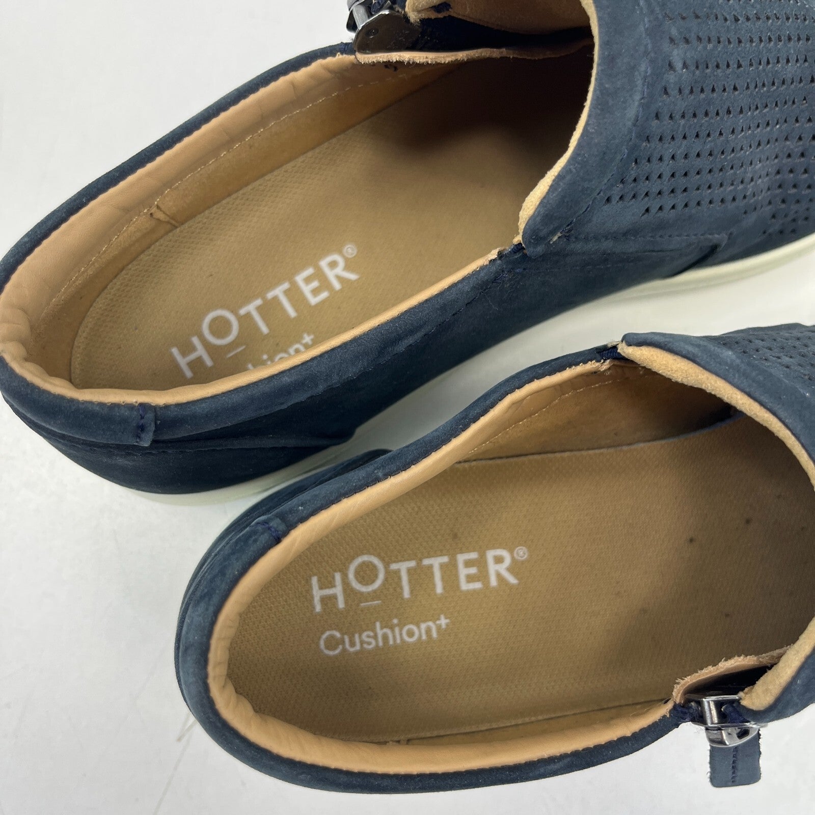 Hotter Daisy Women's Navy Blue Nubuck Perforated Slip On Comfort Shoe UK 5.5 STD