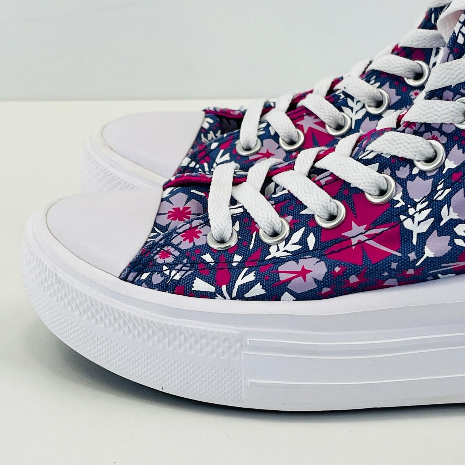 Converse All Star Chuck Taylor Hi-Top Purple Floral Womens Trainers UK size 5.5