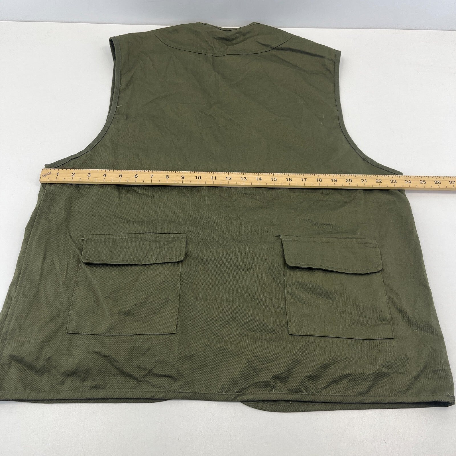 Khaki Green Men's Fishing Vest Gilet Hunting Shooting Multi Pocket size XL