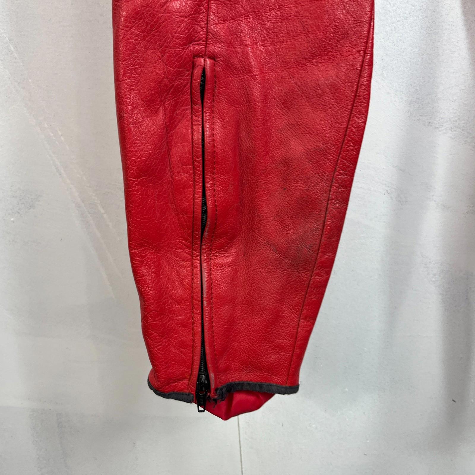 Rare Vtg Biudici 2 Piece Mens Leather Motorcycle Suit EU size Jacket 52 Trs 50