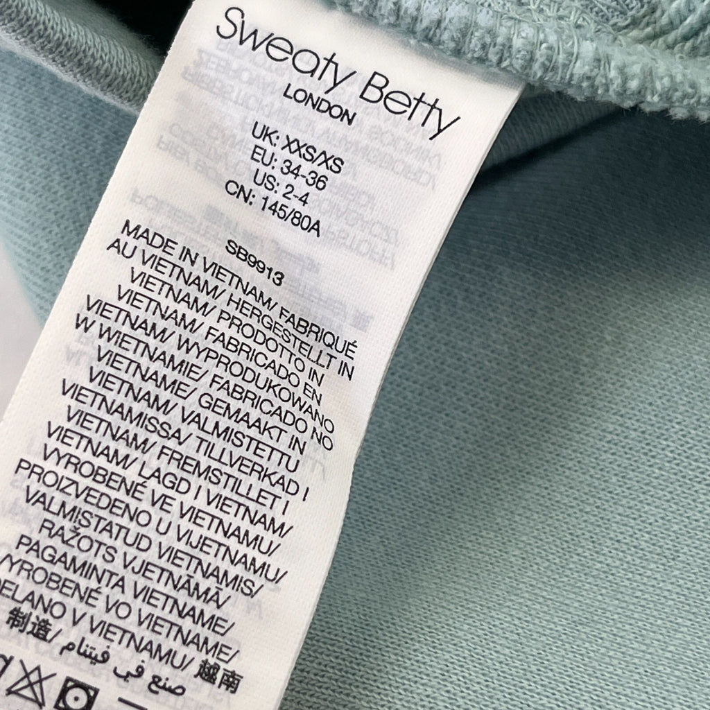 Sweaty Betty Longline Soft Feel Hoodie Mint Green size XS Oversized