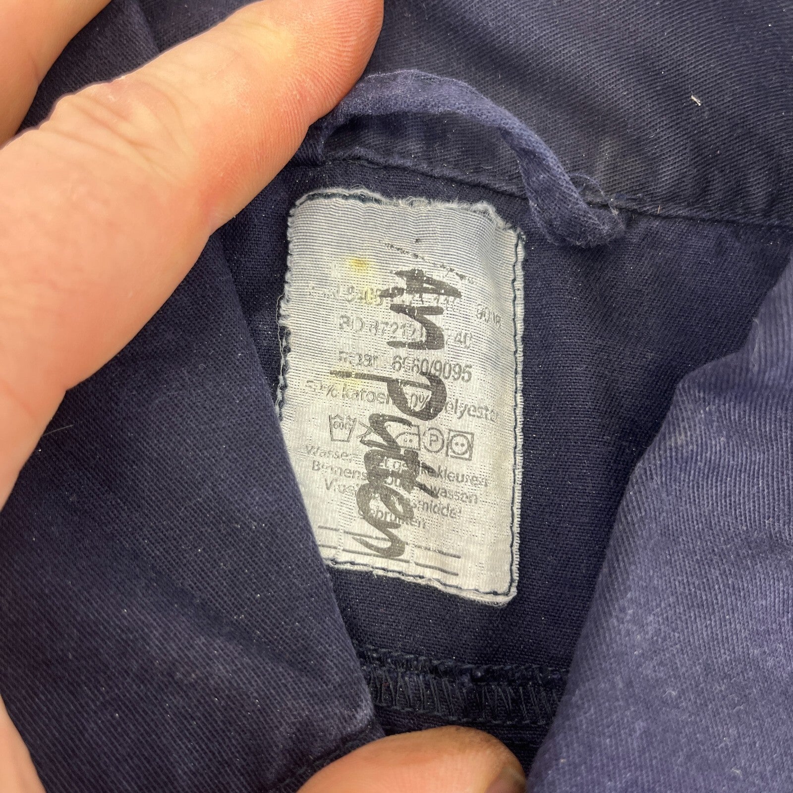 Vintage Dutch Navy Chore Jacket Blue Field Coat 80s size Large