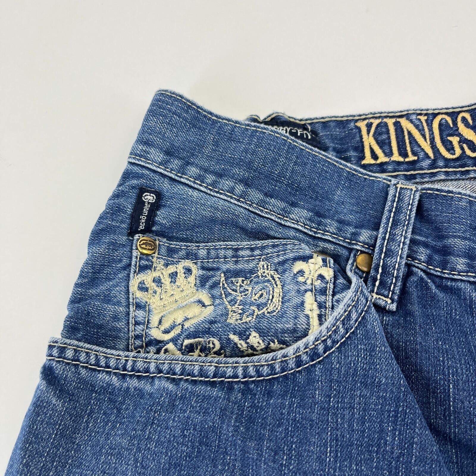 Vintage Ecko Unltd Baggy Embroidered Hip Hop Skate Jeans W38" L32"