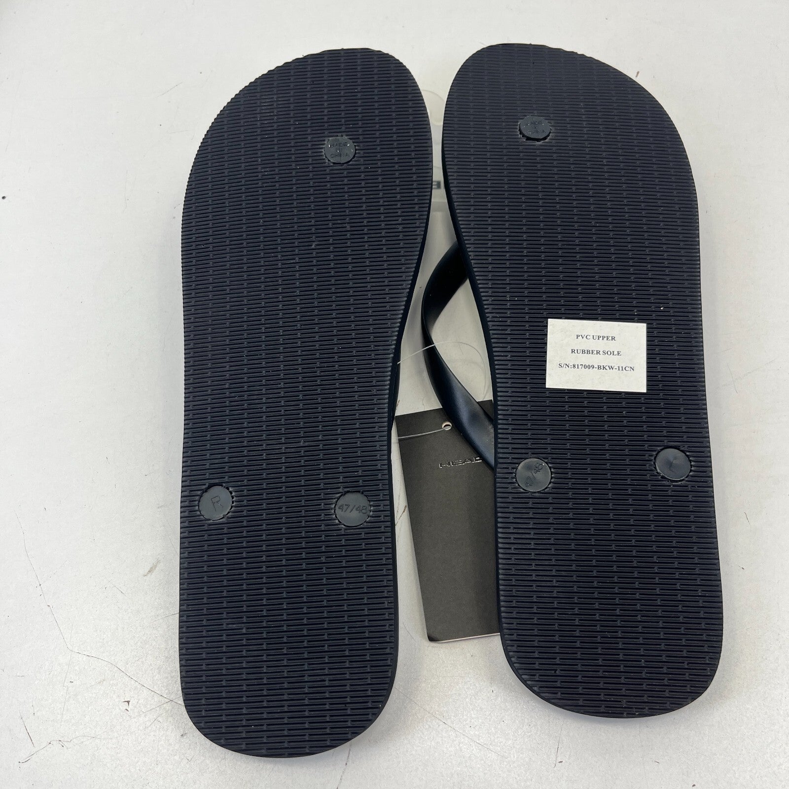 Head Flip Flops Beach Slippers Black/White Digital Print Men's UK 13 EU 47/48