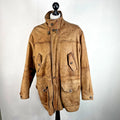 Lakeland Men’s Leather Jacket Long Distressed Look Tan Brown UK size 46