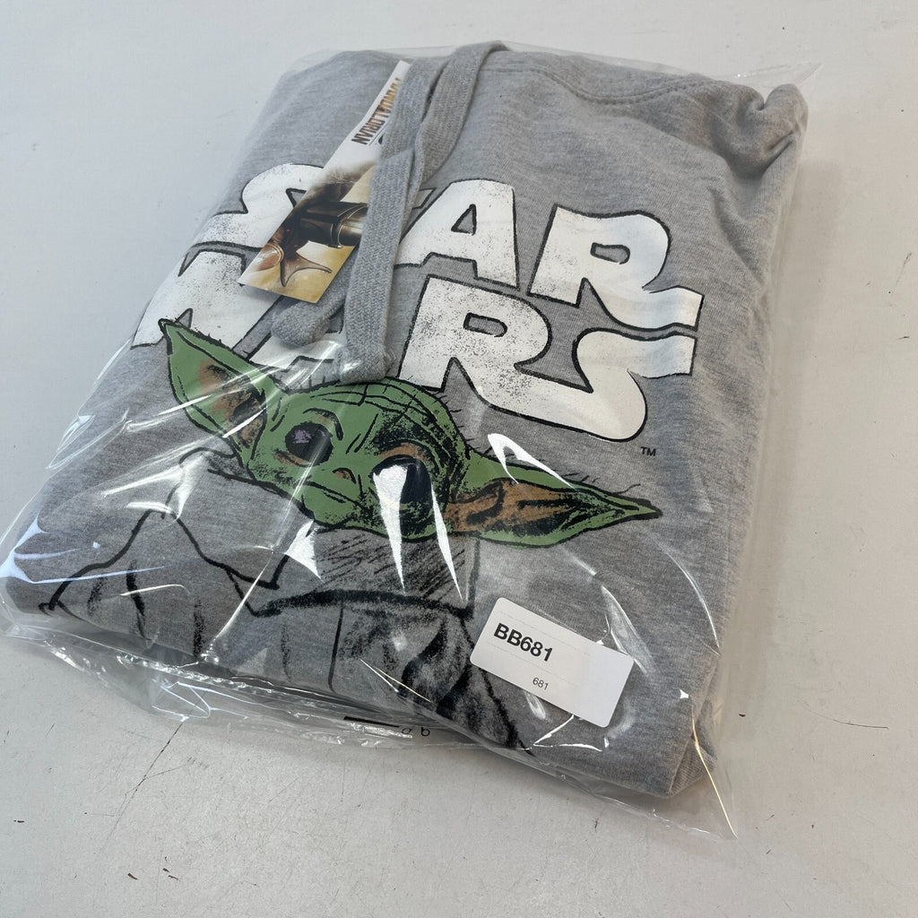Original Star Wars Mandalorian Baby Grogu Hoodie in Grey size Medium - New