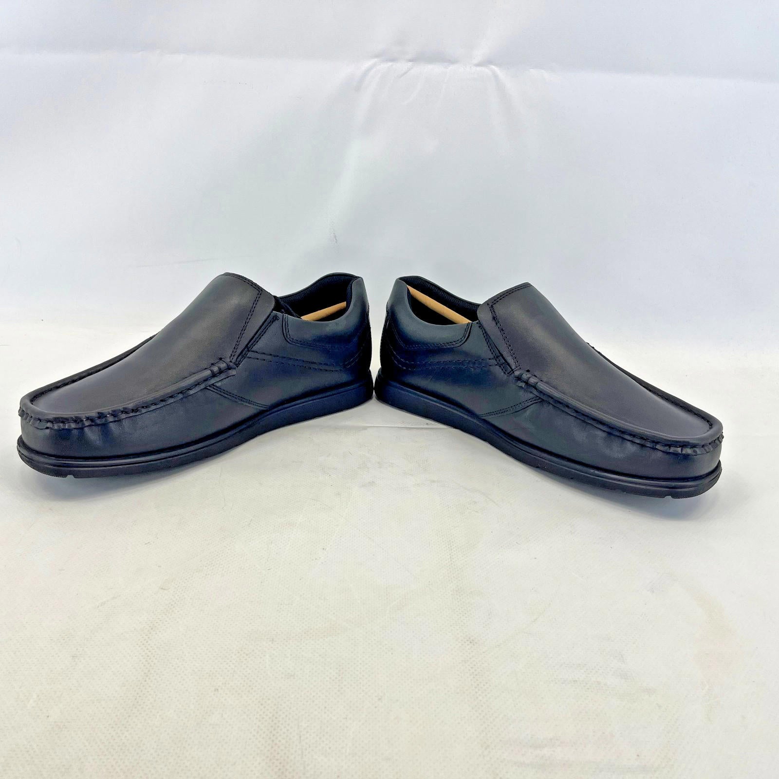 Pretty Green Waltham Slip On Shoes Moccasin Loafers Men's Black Leather size 8.5