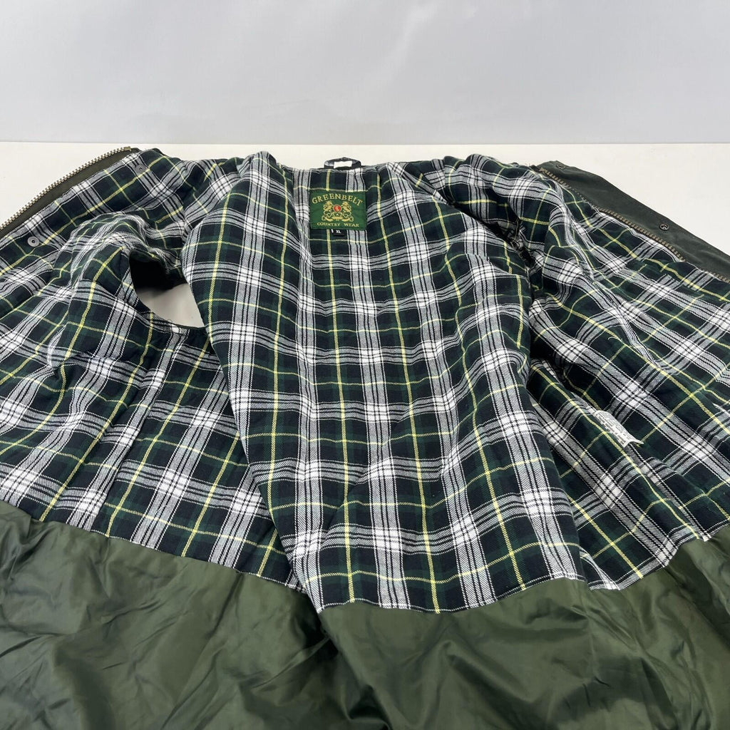 Greenbelt Waxed Gilet in Green size XL Mens Country Vest Tartan Lined Shooting