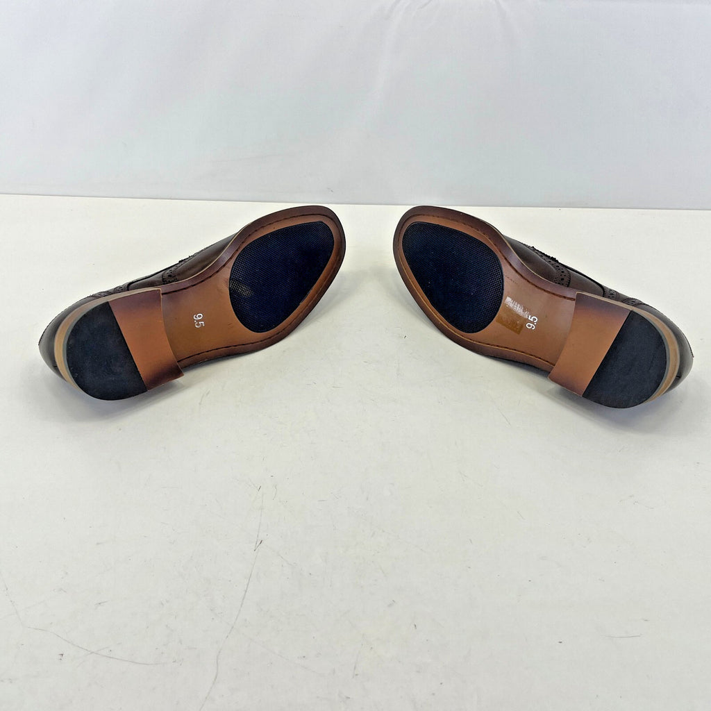 Bruno Marc New York Men's Dark Brown Leather Lined Dress Shoes UK 8.5 EU 42.5