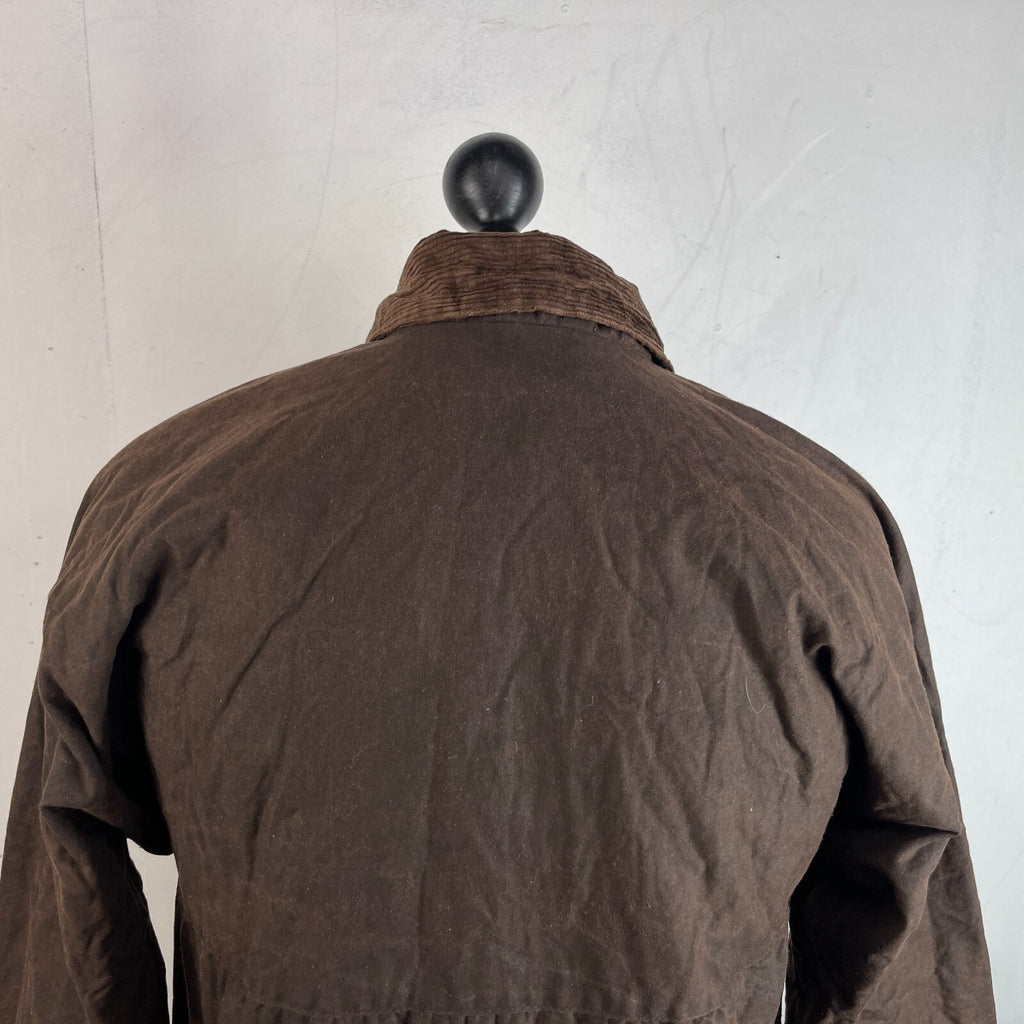 Men's Quilted Wax Cotton Jacket Brown size Small