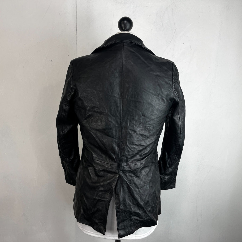 Vintage Barneys Women’s Lamb's Leather Jacket Black size 14 Biker