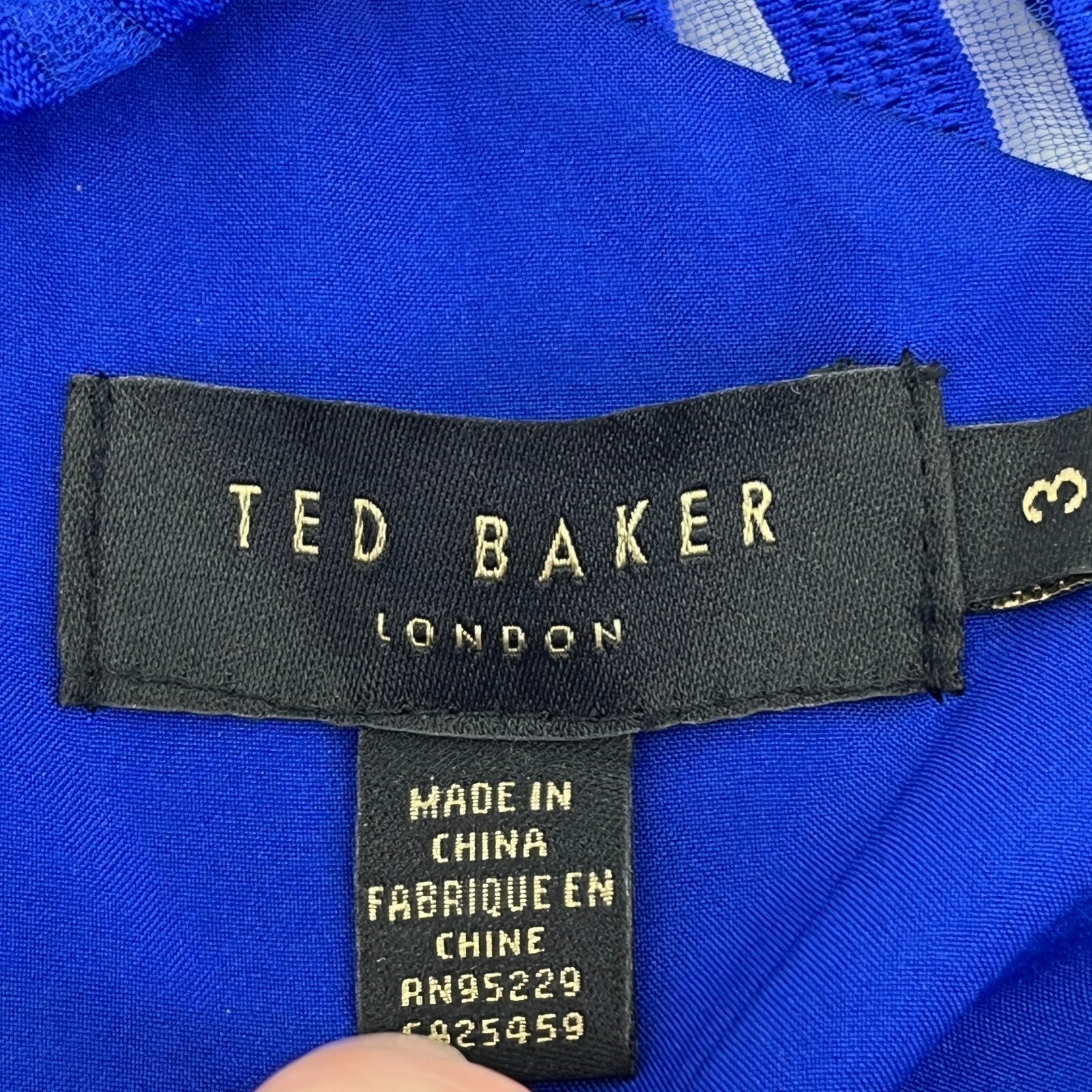 Ted Baker Mini Dress Royal Blue 1980’s Style size 3 (fits UK 12) - VGC