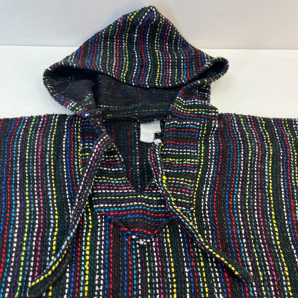 Unisex Genuine Mexican Baja Hoodie Pullover Hippie Festival Multicolour UK L