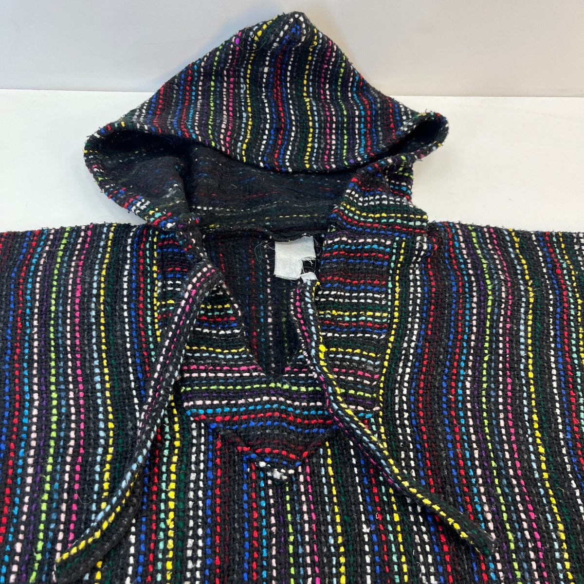 Unisex Genuine Mexican Baja Hoodie Pullover Hippie Festival Multicolour UK L