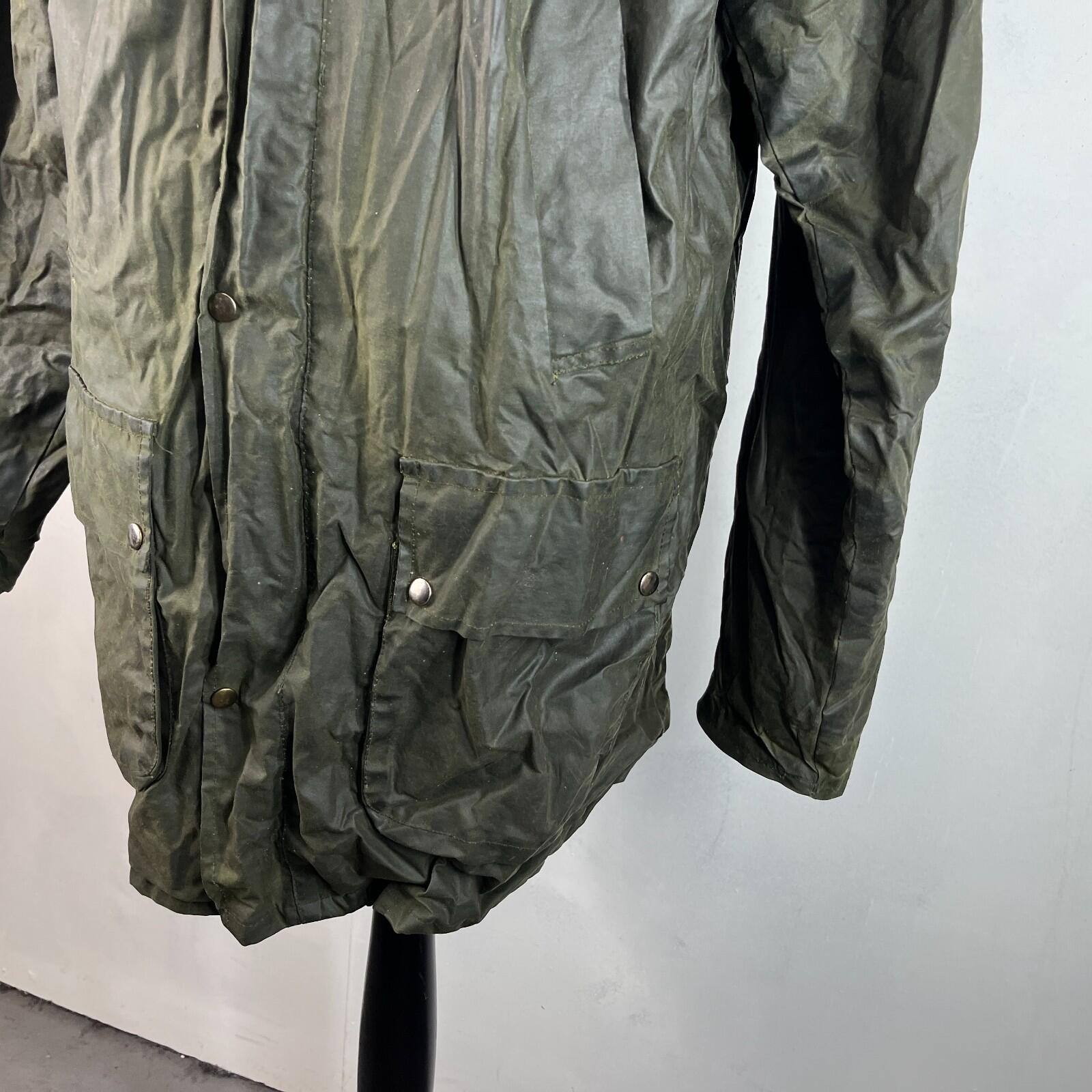 Black Star Men's Insulated Wax Jacket in Green size XL Utility Retro Waxed Coat
