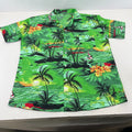 Fight the Wolf Mens Green Hawaiian Shirt Design Short Sleeve Holiday size 2XL
