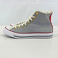 Converse Hi Top Trainers in Grey White Red UK size 8.5 - Near Mint