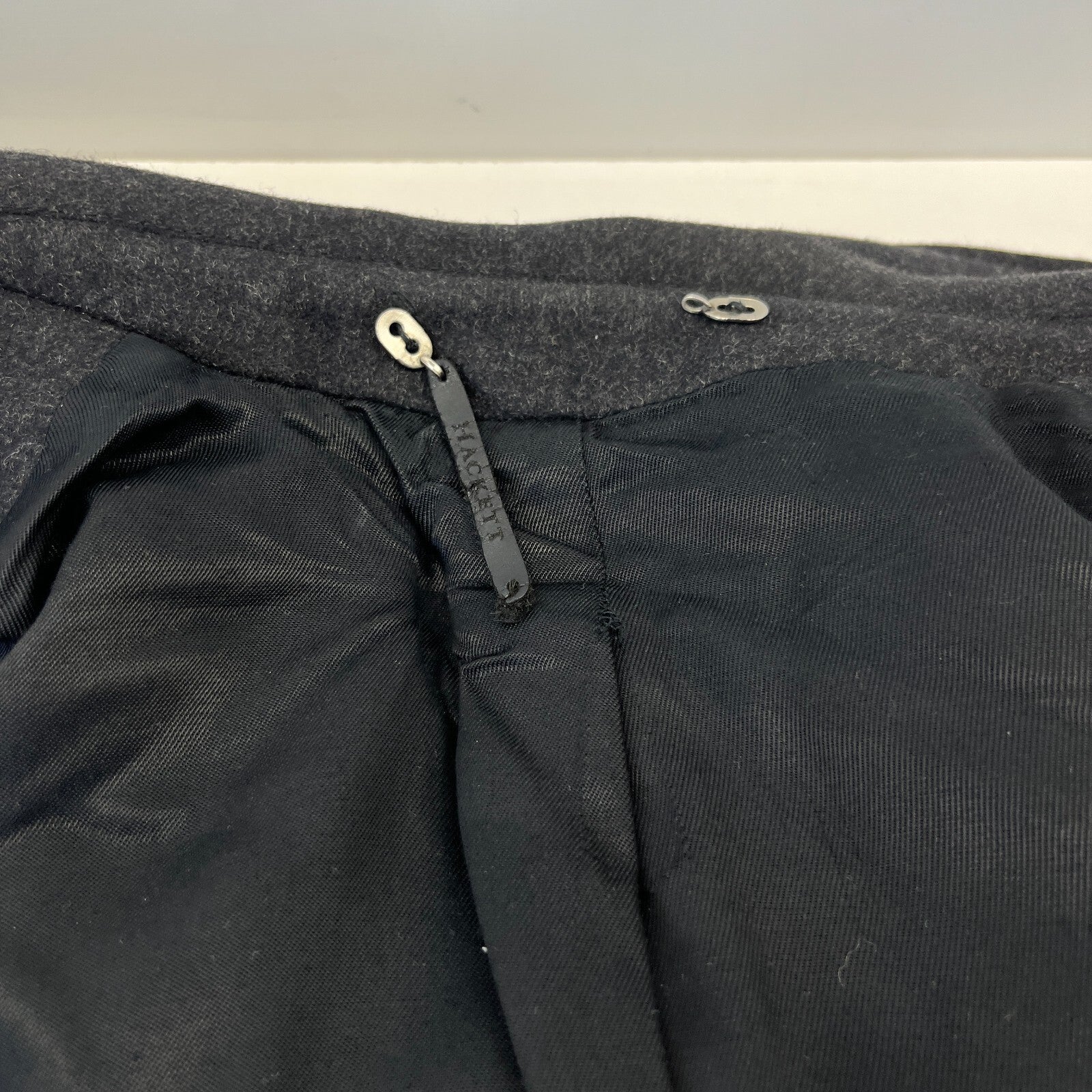 Hackett London Men's Double Breasted Peacoat Charcoal Grey size M