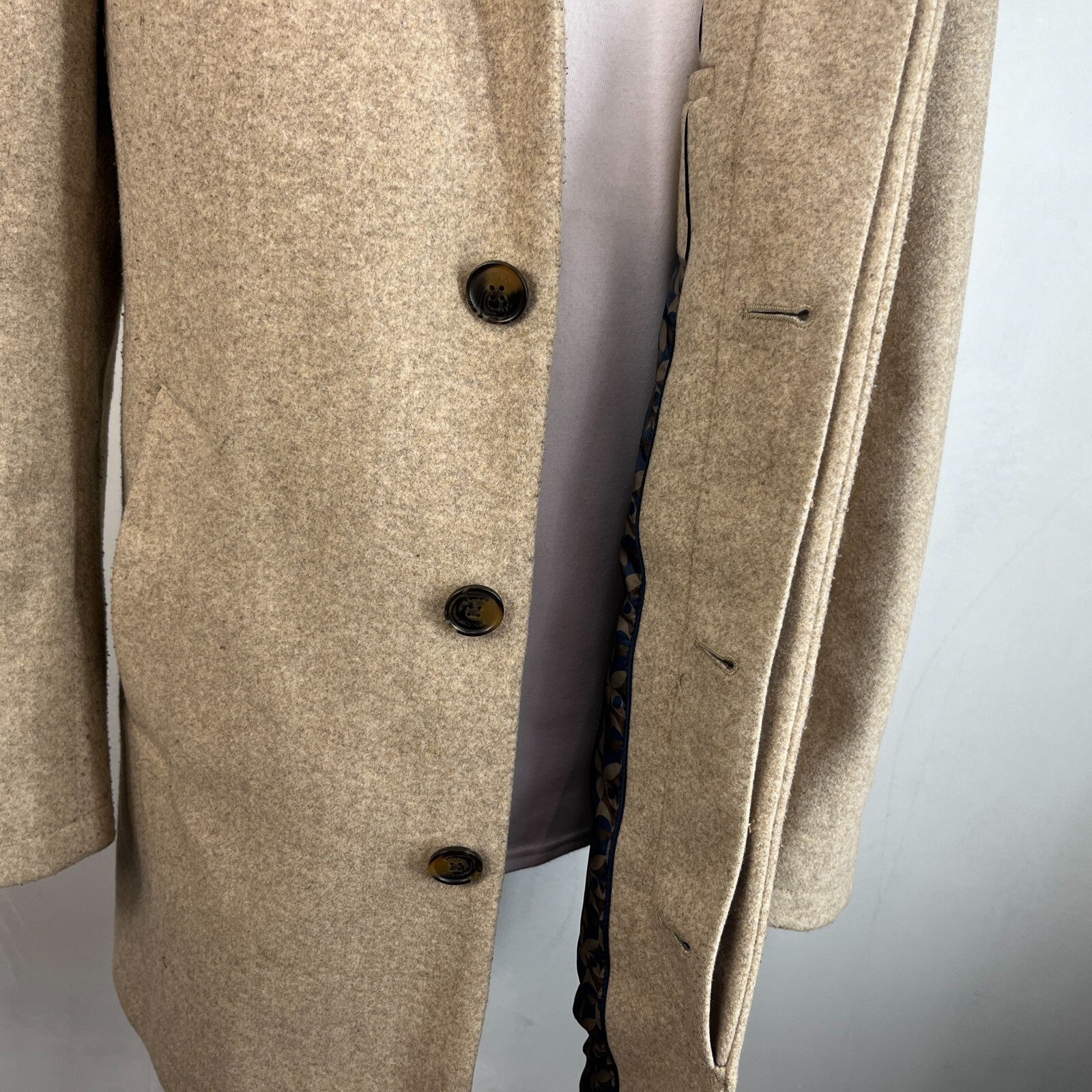Simon Carter London Coat Mens 42R (Large) Oatmeal Beige Outdoors Office Smart Jacket