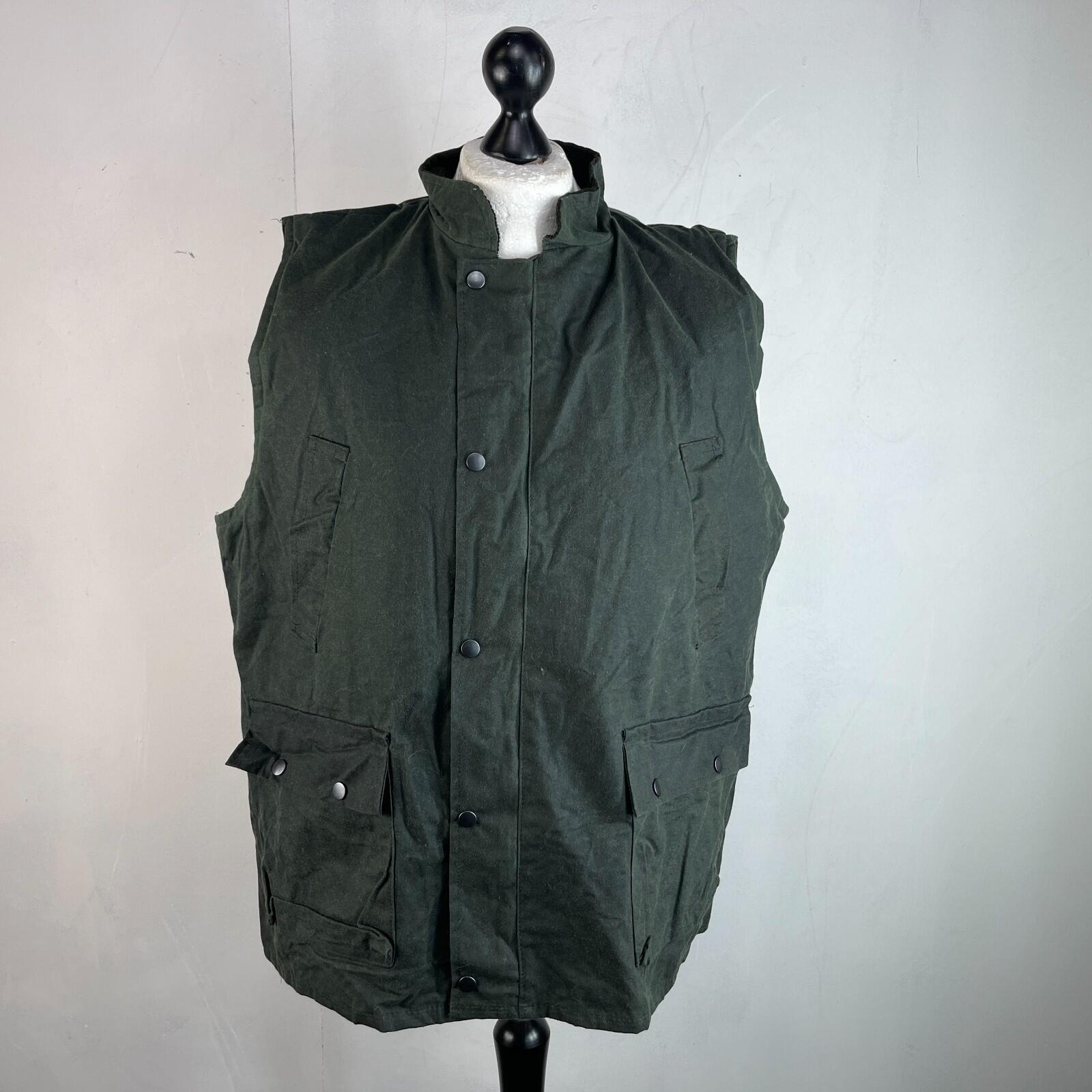 Greenbelt Waxed Gilet in Green size XL Mens Country Vest Tartan Lined Shooting