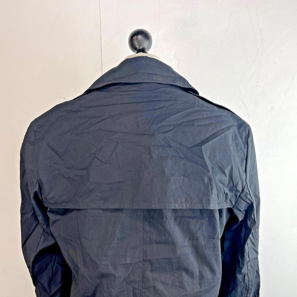 Vintage US Army Military Long Trench Coat Raincoat in Black size 42R