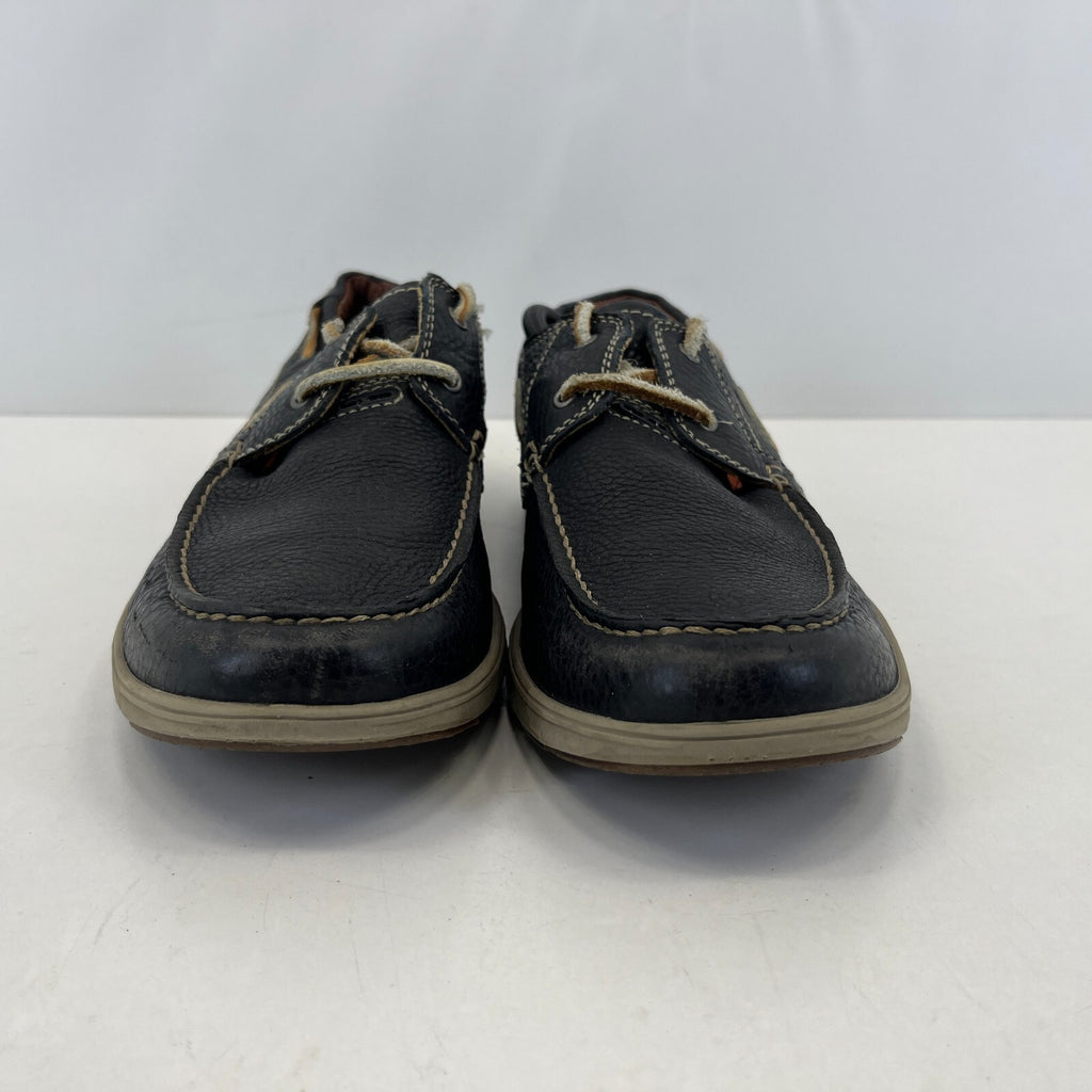 Clarks Unstructured Deck Shoes Mens Blue Soft Leather Nautical Boat UK 9.5 EU 44
