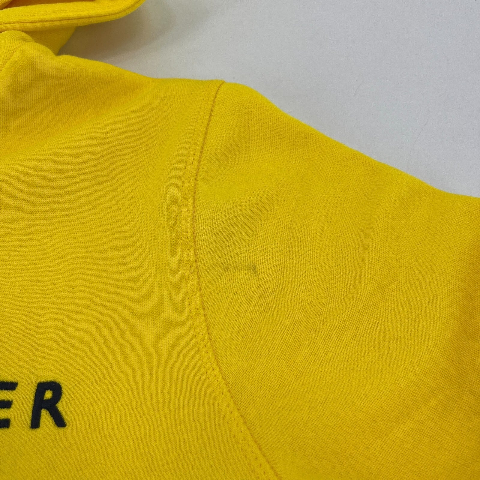 Tommy Hilfiger Mens Bright Yellow Embroidered Hoodie Sweater size XL Cotton