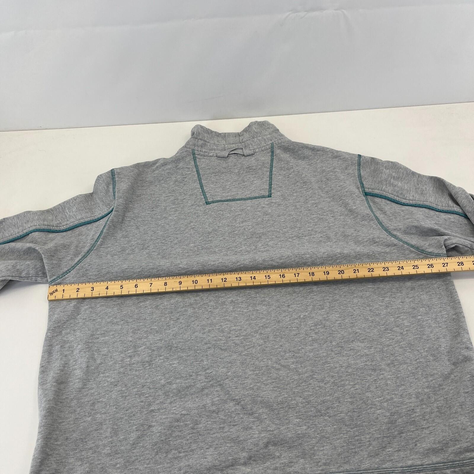 Fat Face Originals Men’s 1/4 Zip Fleece Pullover Grey & Teal size 2XL