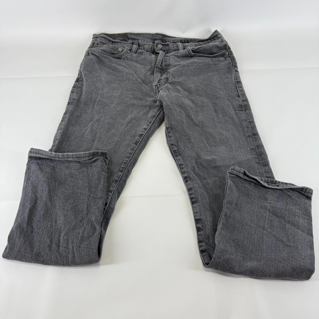 Levis 504 Denim Jeans Women’s Low Slouch Slim Straight Stretch Grey W34 L30
