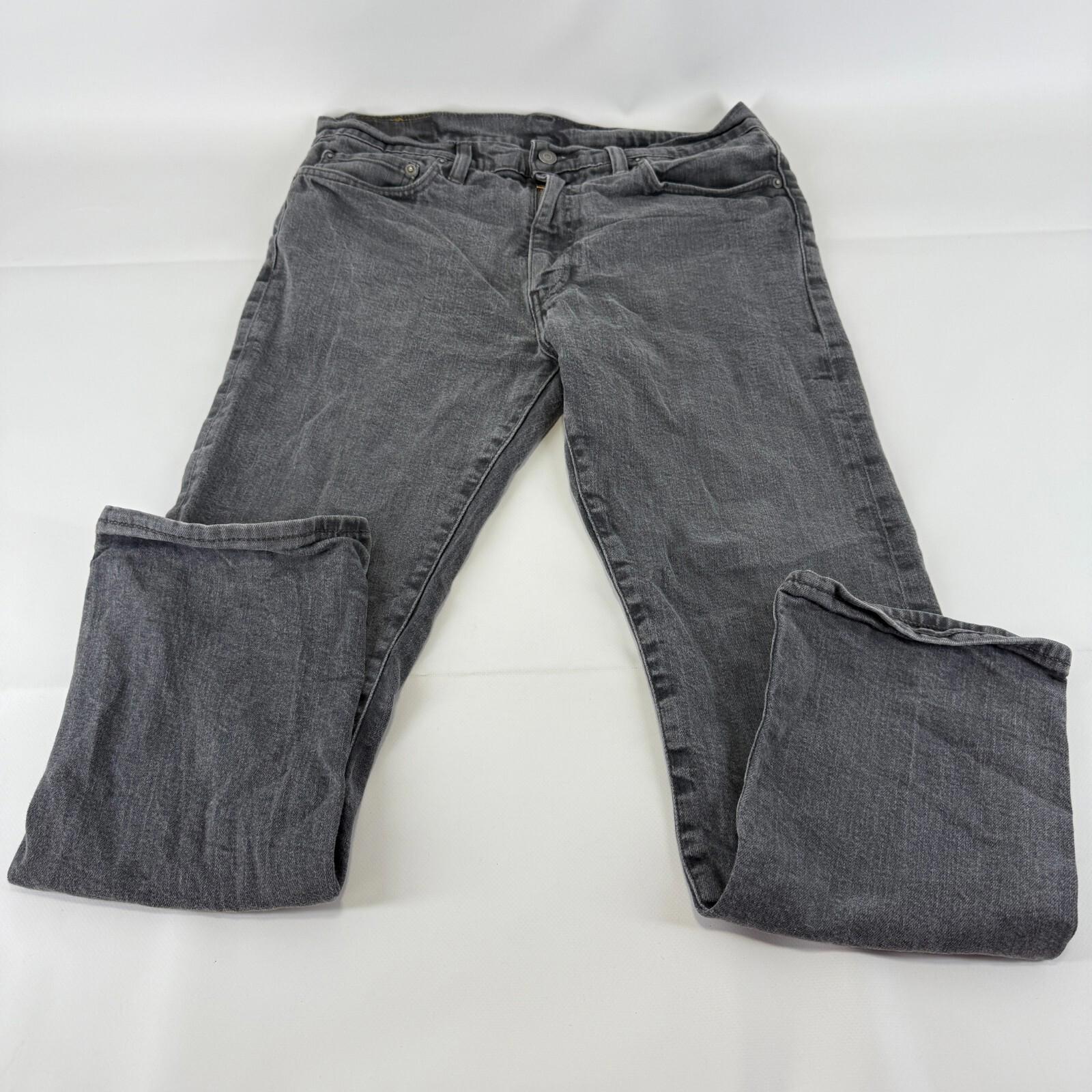 Levis 504 Denim Jeans Women’s Low Slouch Slim Straight Stretch Grey W34 L30