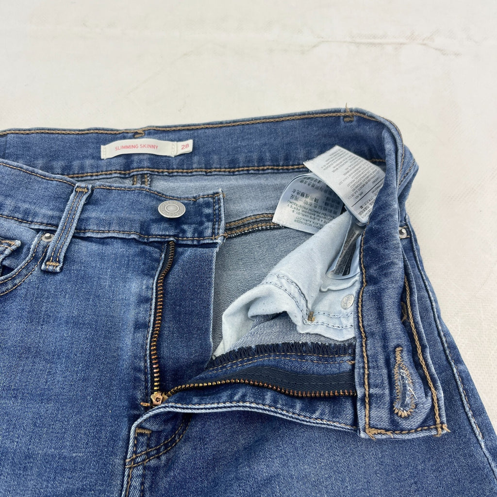 Levi's Slimming Skinny Stretch Jeans Women's W28" L32" Mid Blue Denim
