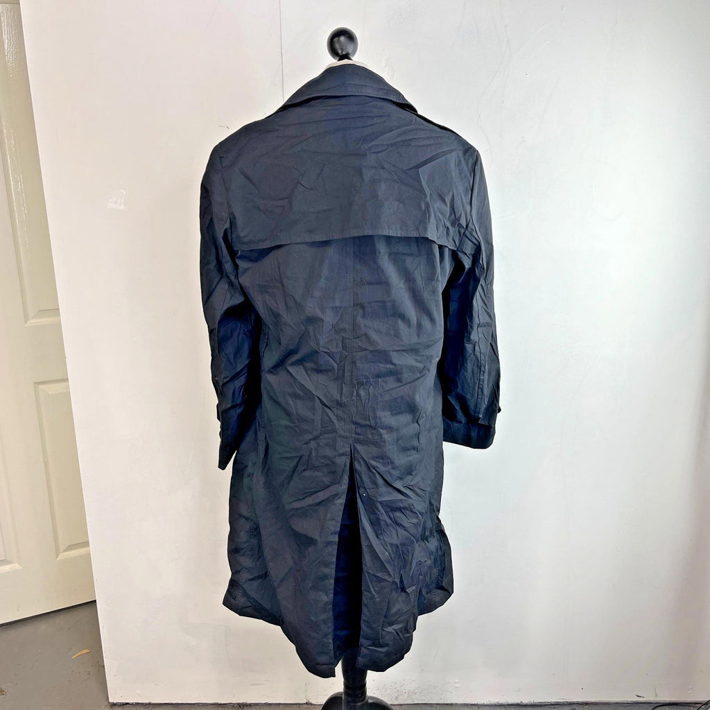 Vintage US Army Military Long Trench Coat Raincoat in Black size 42R