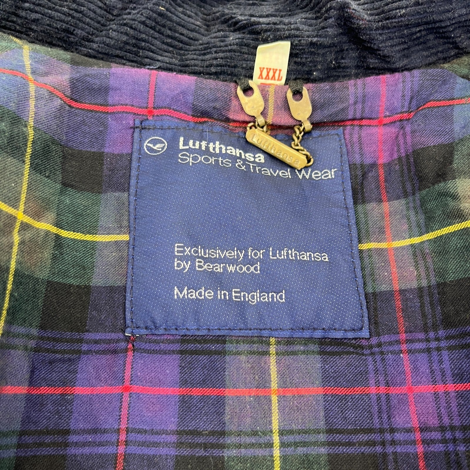 Lufthansa by Bearwood Men's Wax Cotton Jacket Black size 3XL Made in England